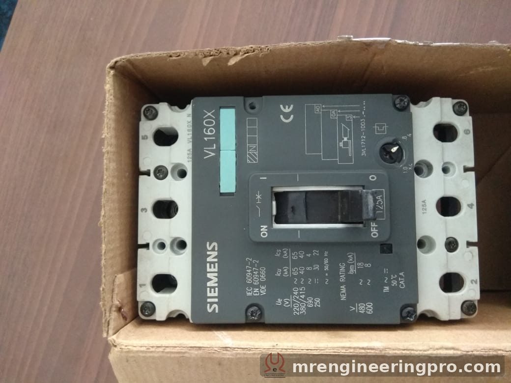 Siemens VL160X 125A MCCB for batching plant panel