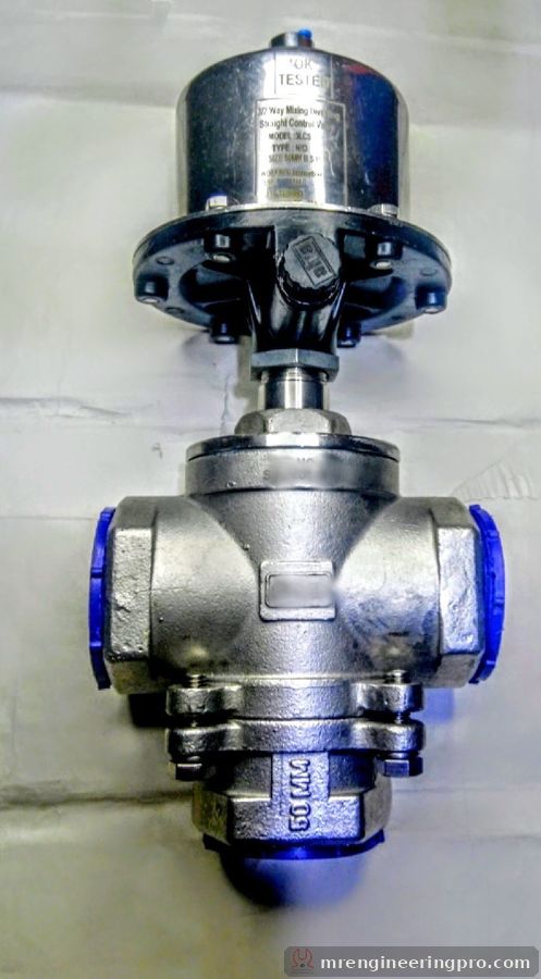 3/2-way 50 mm mixing and diverting valve with pneumatic actuator for batching plant